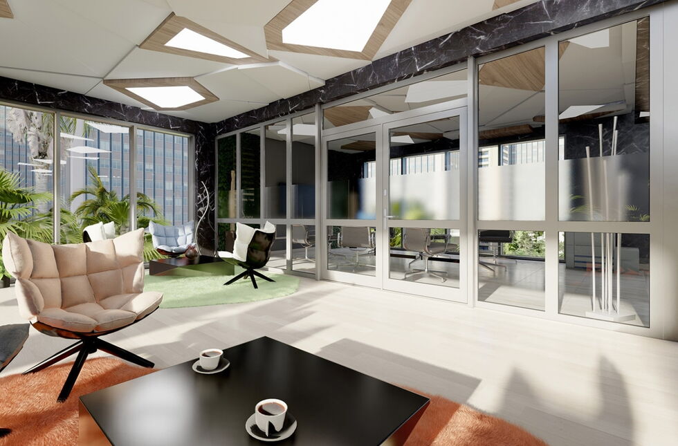 Nebeneingangstür Vollglas mit Seitenteil