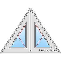 Dreiecksfenster 2 Flügel Dreh-Öffnung