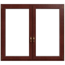 Hout-aluminium kozijnen Duoline van meranti met mahonielazuur