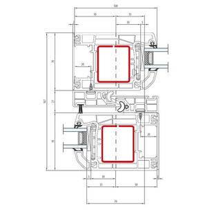 Aluplast HST 70 Flügel Treffpunkt - Horizontal