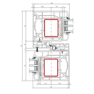 Aluplast HST 85 Flügel Treffpunkt - Horizontal