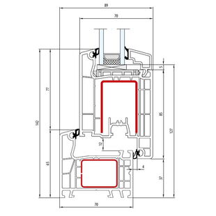 Aluplast IDEAL 4000 innen öffnend Classic-Line 142mm 140x01 140x30