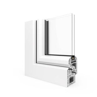 Kunststofffenster Aluplast IDEAL 5000 Round-Line - Ansicht außen