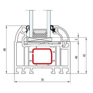 Aluplast IDEAL 70 Casement Festverglasung 60mm - 100x03