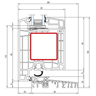 Aluplast IDEAL 7000 Türschwelle 20mm außen öffnend Classic-Line - 170x35