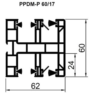 Aufsatzrollladen Führungsschiene PPDM-P 60mm mit Insektenschutz