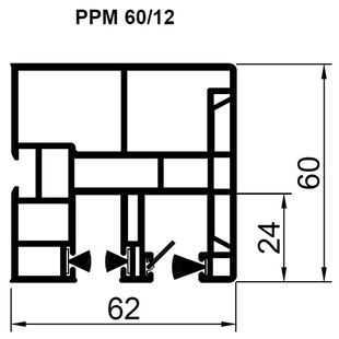 Aufsatzrollladen Führungsschiene PPM 60mm mit Insektenschutz