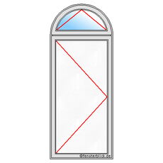 Tür Seitenteil Rundbogen mit Festverglasung fest im Rahmen