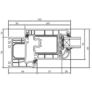 Drutex Iglo 5 Balkontür PP 105mm nach außen öffnend