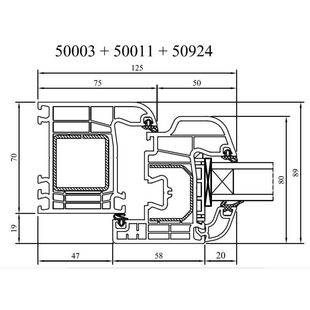 Iglo 5 Rahmen 75mm mit Flügel