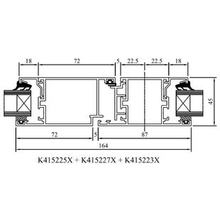 Drutex MB 45 Balkontür nach innen Detail Pfosten DK/Fest
