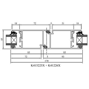 Drutex MB 45 Tür mit Stulp Detailzeichnung