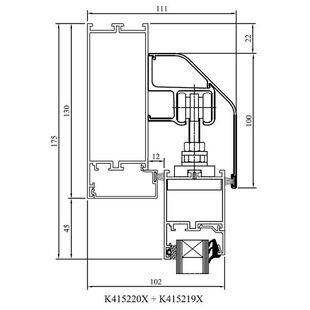 Drutex MB 45 Schiebetür Flügel Oben