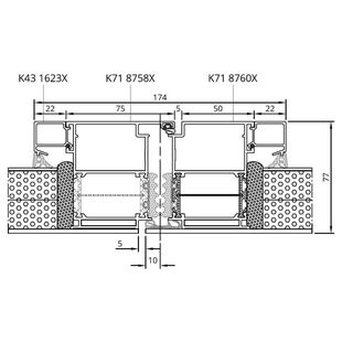 MB-86SI Tür nach innen Stulp Aufsatzfüllung einseitig Detail