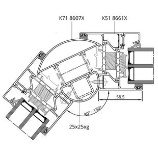 Drutex MB-86SI Eckverbinder Variabel außen Winkel schmal