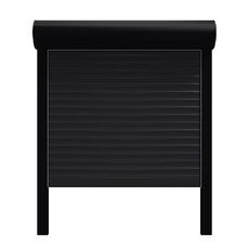 Vorbaurollladen Rund Tiefschwarz mit Panzer Anthrazit