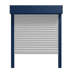 Vorbaurollladen 90° SP Kobaltblau mit Panzer Silber