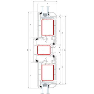 Gealan S 8000 Pfosten 94mm Tür innen öffnend - 8040 - 8076
