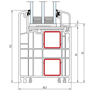 Gealan S 9000 Festverglasung 113mm - 6036
