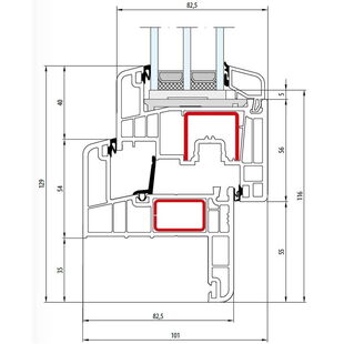 Gealan S 9000 Renovation Fenster Classic-Line 74mm Flosse 35mm - 6048 - 6079