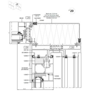 Aluplast MB-77 HS Tür Eckverbinder 90° mit Fenster Detail