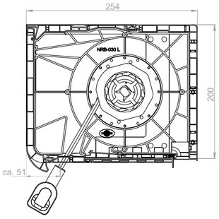 Aufsatzrollladen PMX Motor Kasten 160mm mit Nothandkurbel mit Griff unten