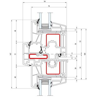 Salamander greenEvolution 76 Stulp 51mm Fenster Classic-Line - 766002 - 761002