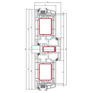 Salamander Streamline 76 Pfosten 82mm Tür außen öffnend Classic-Line - 252 120 - 351 041