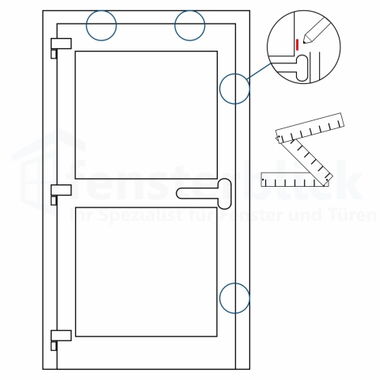 Vorbereitung zum Haustür einstellen