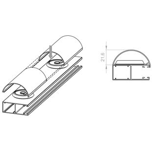 Vorbaurollladen Führungsschiene N-PPDO 53mm Abdeckung rund