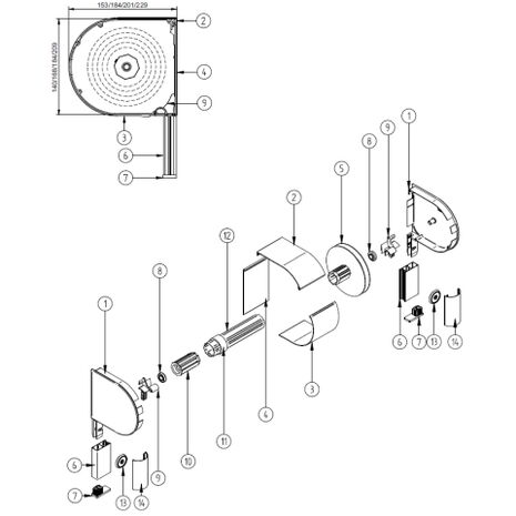 Vorbaurollladen POL extrudiert Explosionszeichnung