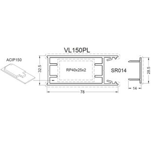 Aliplast Superial Pfosten-Verstärkung 32,5mm - VL150