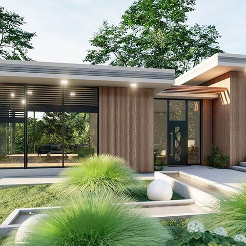 Alu Haustür 86SI Glasfassade