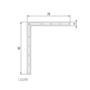 Aluplast 120289 - Hoekprofiel - Holkamer - 85x70mm
