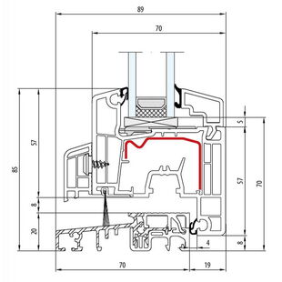 Aluplast IDEAL 4000 Balkontürschwelle 20mm Classic-Line 77mm 140x20
