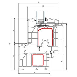 Aluplast IDEAL 7000 Terrassentür innen öffnend Classic-Line 139mm - 170x02 - 170x30