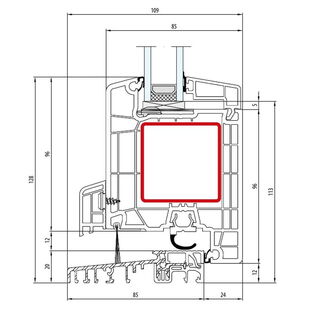 Aluplast IDEAL 7000 Türschwelle 20mm innen öffnend Classic-Line - 170x33