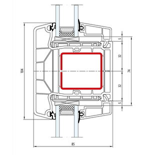 Aluplast IDEAL 7000 Pfosten 104mm - 170x44