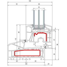 Detailzeichnungen Kunststofffenster IDEAL 7000 NL Blockprofil