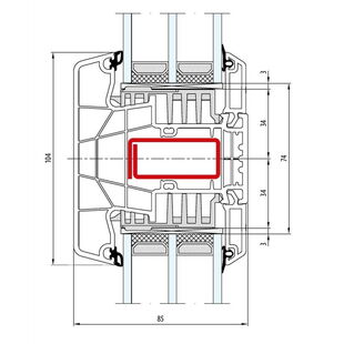 Aluplast IDEAL 8000 Pfosten 104mm - 180x44