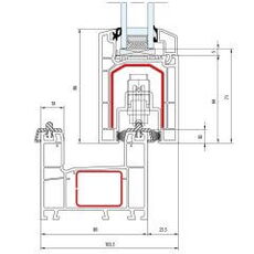 Detailzeichnungen Schiebetür aluplast Multi-Slide Schiebeflügel mit Laufwaagen