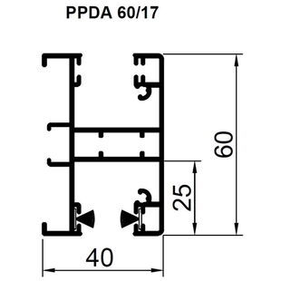Aufsatzrollladen Führungsschiene PPDA 60mm