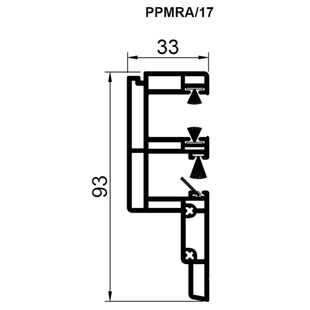 Aufsatzrollladen Führungsschiene PPMRA 17mm