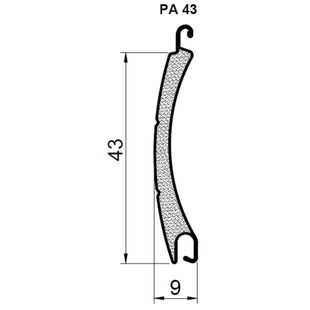 Lamelle PA43 Alu technische Zeichnung