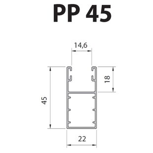 Vorbaurollladen Führungsschiene PP 45mm