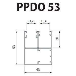 Vorbaurollladen Führungsschiene mit Insektenschutz 53mm PPDO