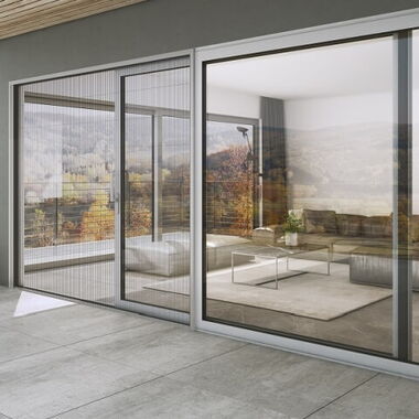 Insektenschutz Plissee Weiß Terrasse