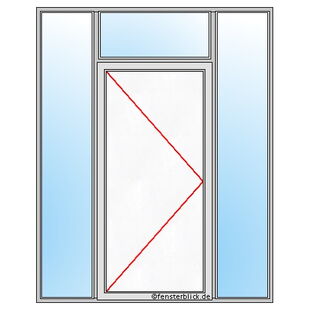 Haustür 1-flügelig mit Oberlicht und Seitenteil Schamtisch