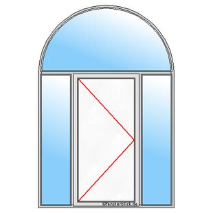 Haustür mit Rundbogen und Seitenteil Schamtisch