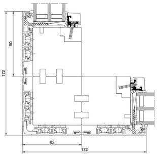 Drutex Duoline 68 Eckkopplung 90° Rahmen PPD68090 (PPD090)